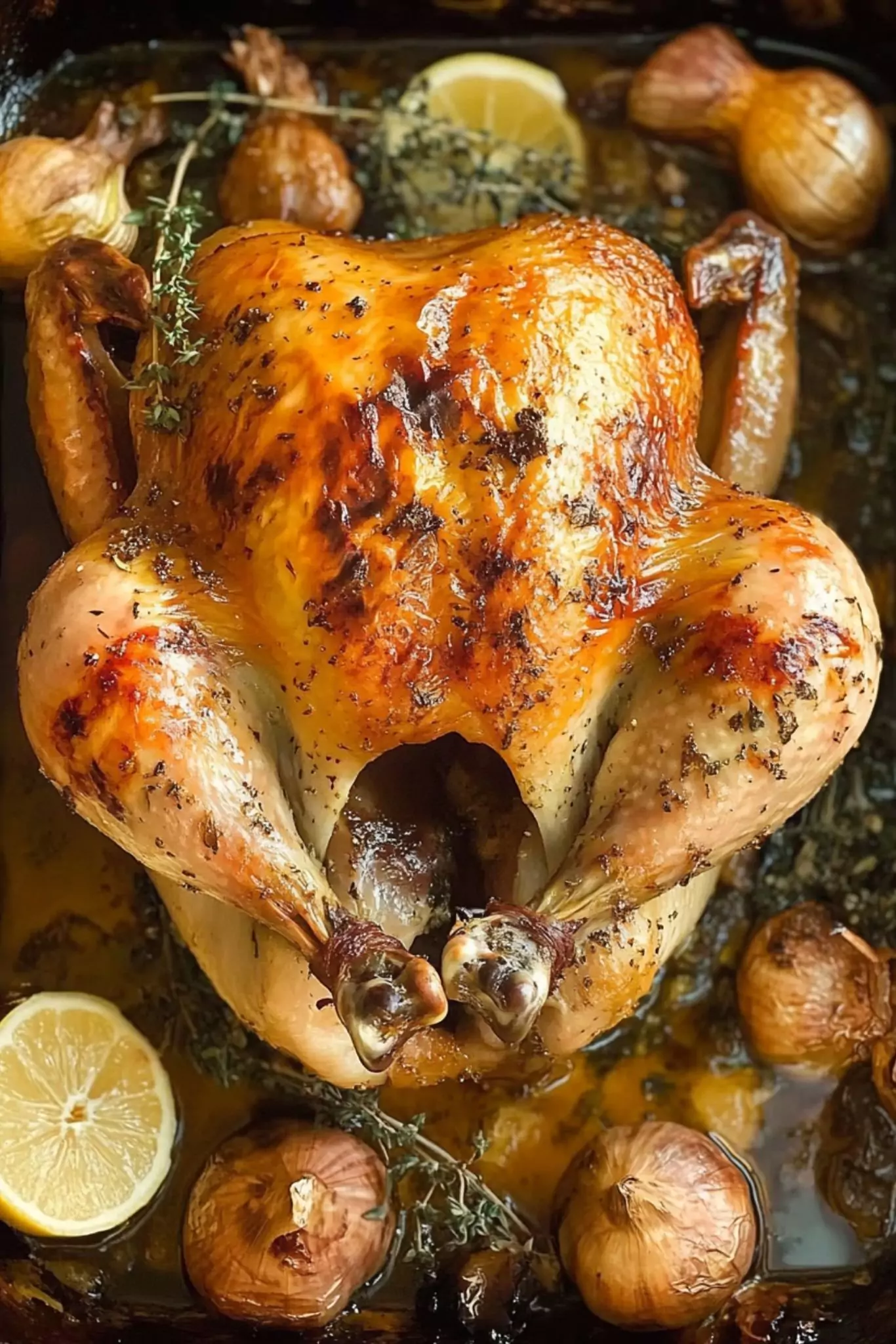 Easy roasted chicken with lemon and garlic