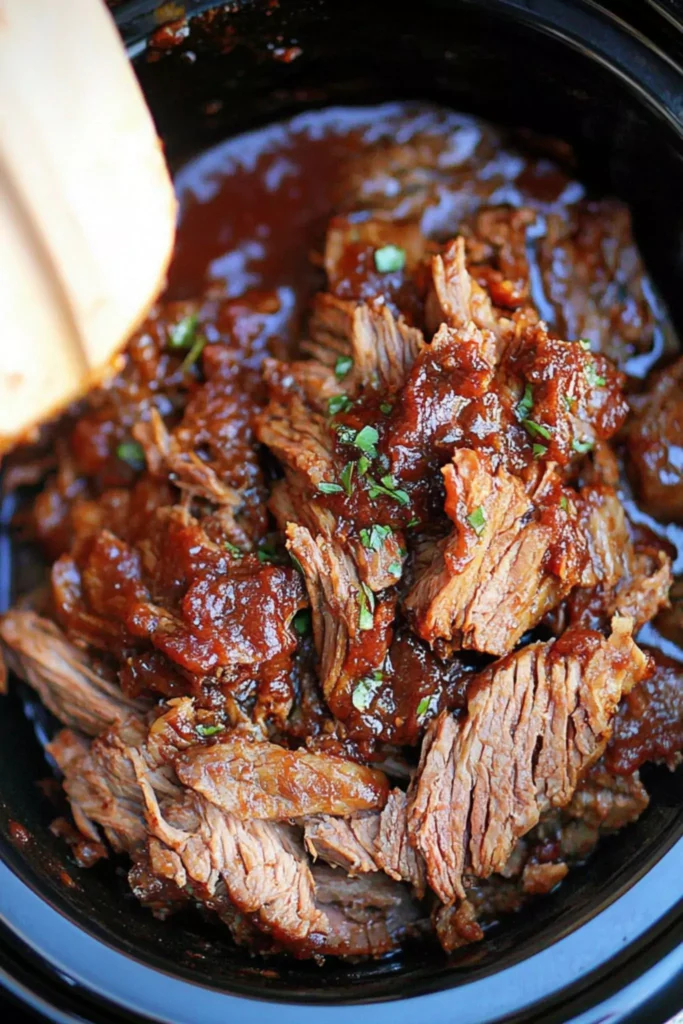 Crock Pot BBQ Beef Roast Closeup