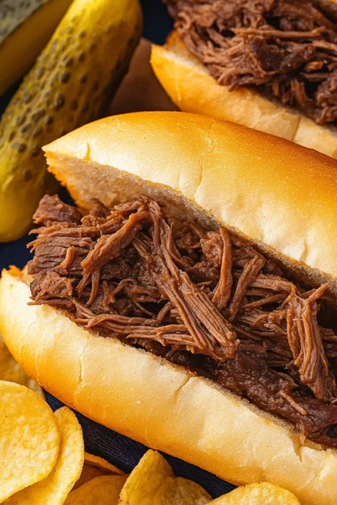 BBQ Beef Roast Sandwich with Chips