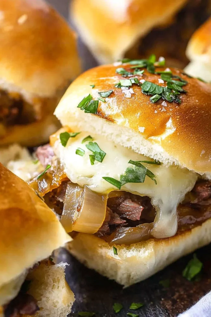 The best French Onion Roast Beef Sliders