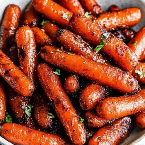 Easy Roasted Brown Sugar Carrots 4 Roasted brown sugar carrots in bowl