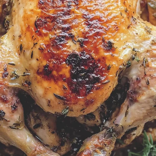 Roasted Garlic Chicken 4 Roasted garlic chicken with crispy skin